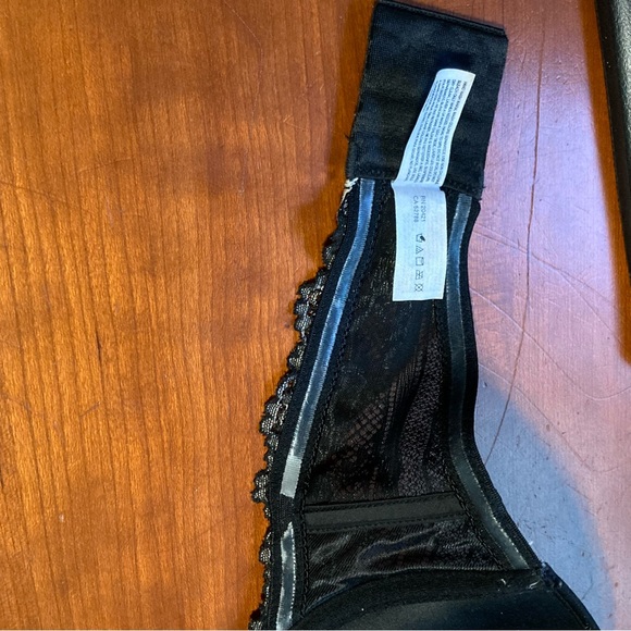 WACOAL Embrace Lace Floral Black White Strapless Womens Bra 34D - Picture 10 of 15